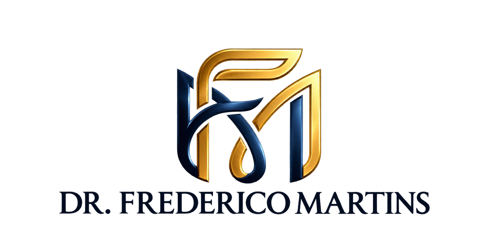 Logomarca Dr. Frederico Martins com monograma FM e wordmark
